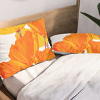 Orange and Yellow Poppies On A White Background #decor #society6 #buyart Pillow Sham Gallery Image 2