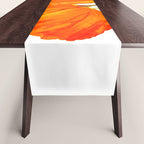 Orange and Yellow Poppies On A White Background #decor #society6 #buyart Table Runner Gallery Image 1
