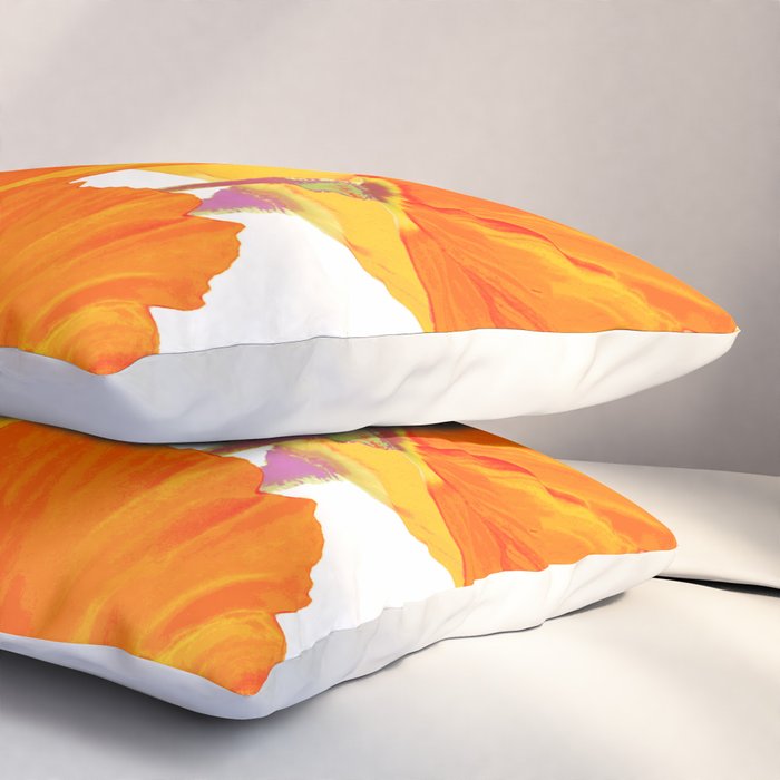 Orange and Yellow Poppies On A White Background #decor #society6 #buyart Pillow Sham Gallery Image 3