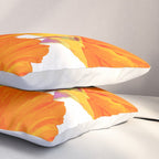 Orange and Yellow Poppies On A White Background #decor #society6 #buyart Pillow Sham Gallery Image 3