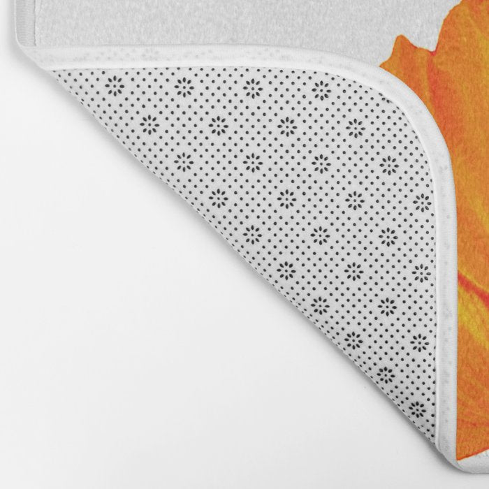 Orange and Yellow Poppies On A White Background #decor #society6 #buyart Bath Mat Gallery Image 2