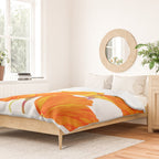 Orange and Yellow Poppies On A White Background #decor #society6 #buyart Duvet Cover Gallery Image 2