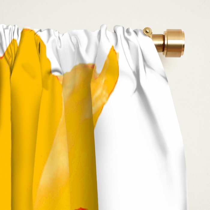 Orange and Yellow Poppies On A White Background #decor #society6 #buyart Window Curtain Gallery Image 2