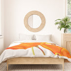 Orange and Yellow Poppies On A White Background #decor #society6 #buyart Duvet Cover Gallery Image 3