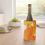 Orange and Yellow Poppies On A White Background #decor #society6 #buyart Wine Chiller Gallery Image 4