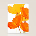 Orange and Yellow Poppies On A White Background #decor #society6 #buyart Stationery Card Gallery Image 2