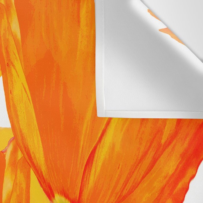 Orange and Yellow Poppies On A White Background #decor #society6 #buyart Wall Tapestry Gallery Image 3