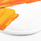 Orange and Yellow Poppies On A White Background #decor #society6 #buyart Bath Mat Gallery Image 3