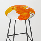 Orange and Yellow Poppies On A White Background #decor #society6 #buyart Stool Gallery Image 2