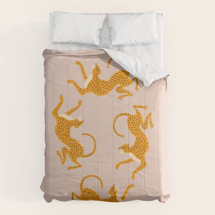Leopard Race - pink Comforter Gallery Image 1