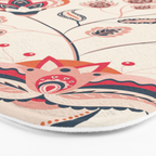 Indian Floral Trail - Ivory Coral Navy Bath Mat Gallery Image 3