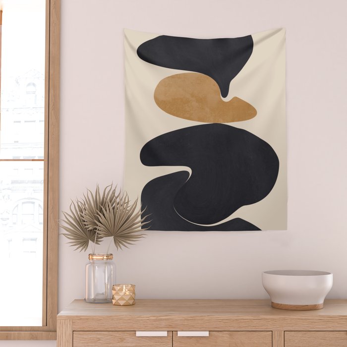 Modern Abstract Shapes 115 Wall Tapestry Gallery Image 2