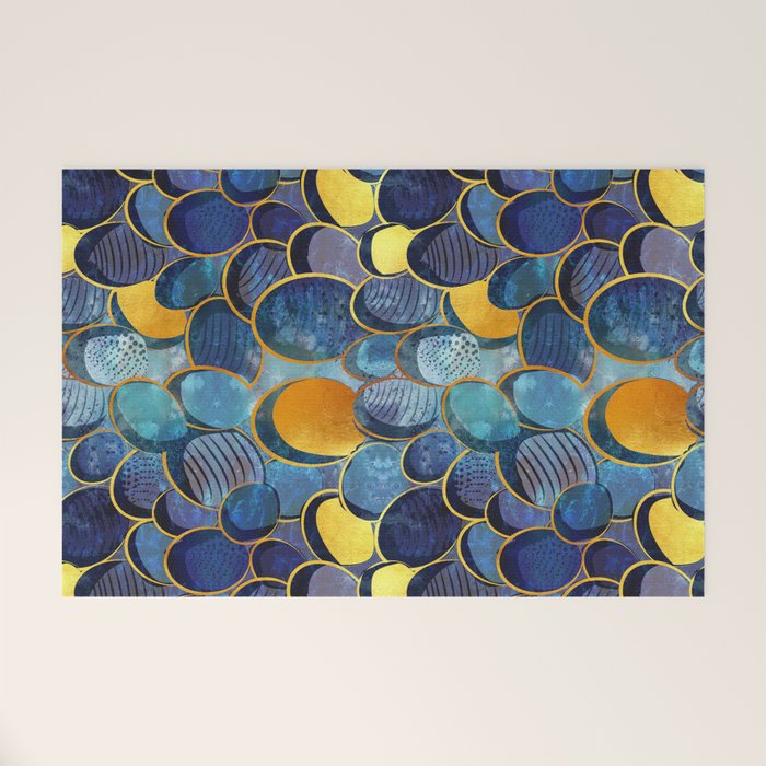 Abstract deep blue Welcome Mat Gallery Image 1