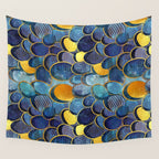 Abstract deep blue Wall Tapestry Gallery Image 4
