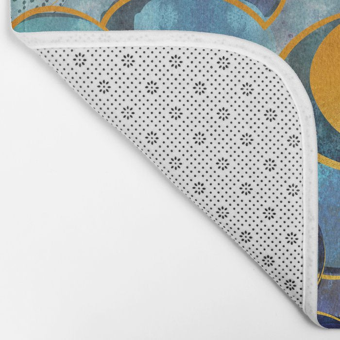Abstract deep blue Bath Mat Gallery Image 2