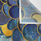 Abstract deep blue Wall Tapestry Gallery Image 3