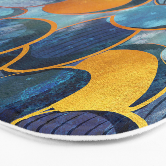 Abstract deep blue Bath Mat Gallery Image 3