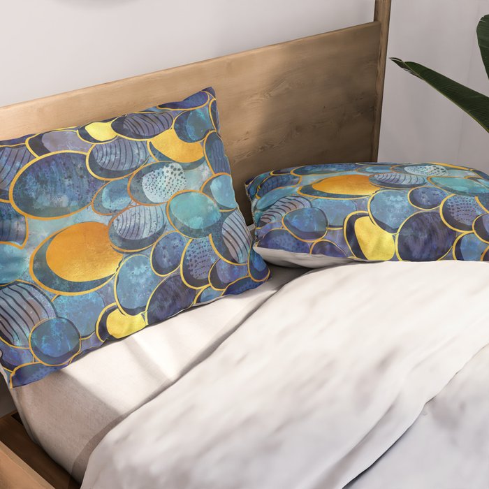 Abstract deep blue Pillow Sham Gallery Image 2