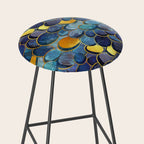 Abstract deep blue Stool Gallery Image 2