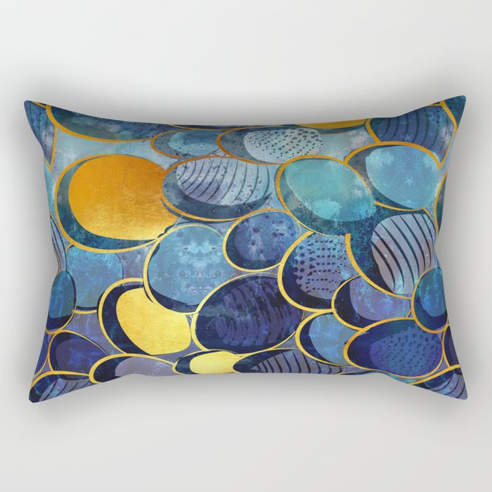 Abstract deep blue Rectangular Pillow Gallery Image 2