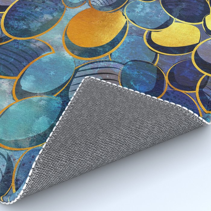 Abstract deep blue Rug Gallery Image 4