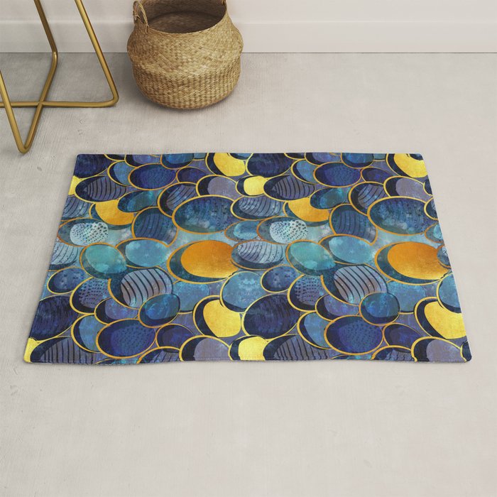 Abstract deep blue Rug Gallery Image 1