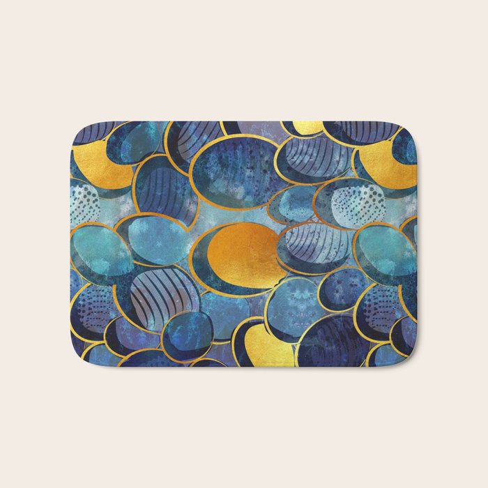 Abstract deep blue Bath Mat Gallery Image 1