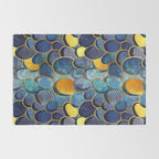 Abstract deep blue Rug Gallery Image 2
