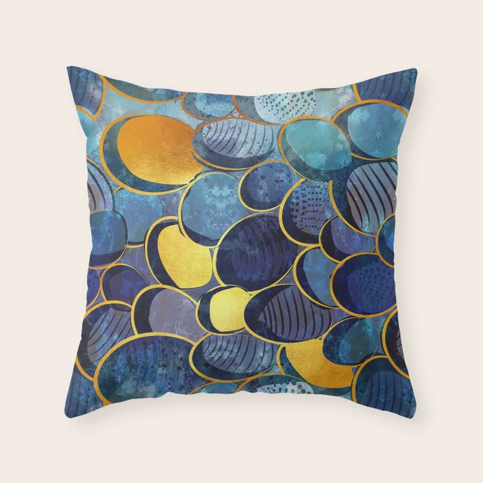 Abstract deep blue Throw Pillow Gallery Image 6