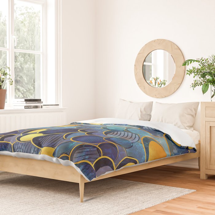 Abstract deep blue Duvet Cover Gallery Image 2