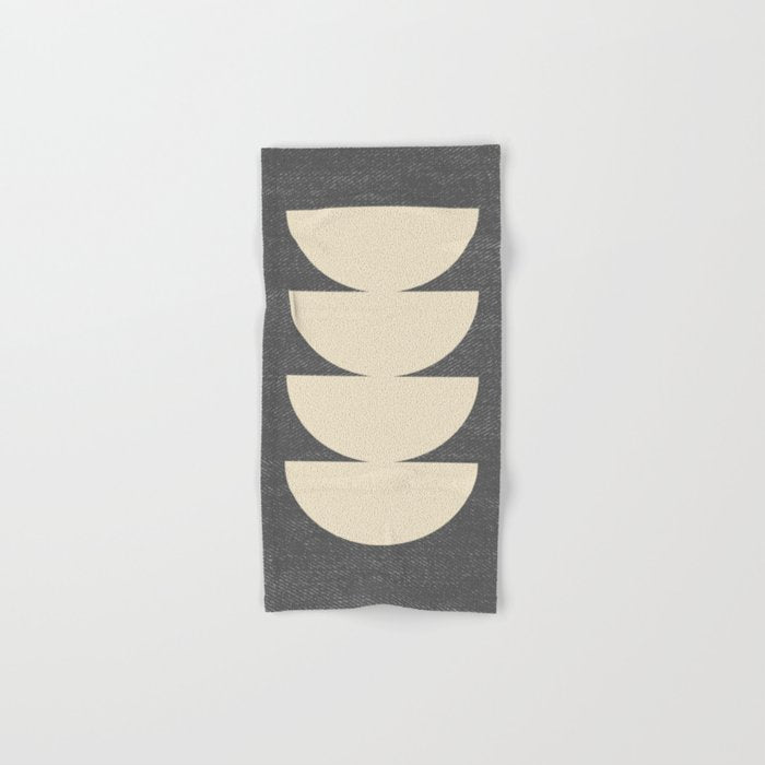Half Circle 3 - Grey Texture Bath Towel Gallery Image 1