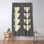 Half Circle 3 - Grey Texture Window Curtain Gallery Image 5