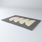 Half Circle 3 - Grey Texture Rug Gallery Image 3