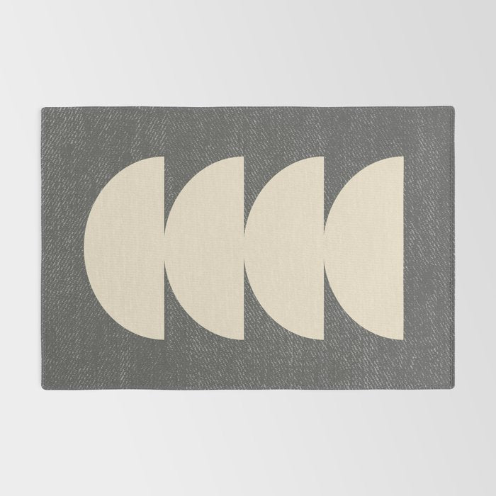 Half Circle 3 - Grey Texture Rug Gallery Image 2