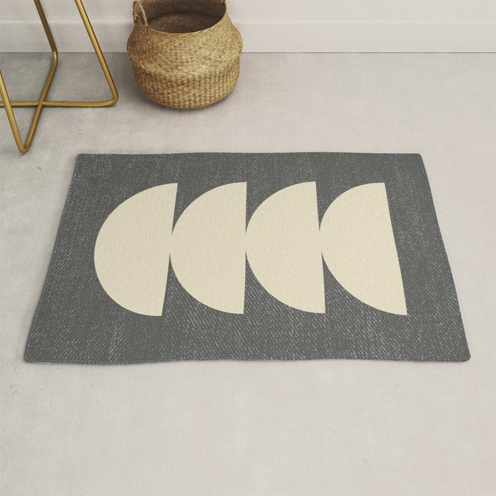 Half Circle 3 - Grey Texture Rug Gallery Image 1