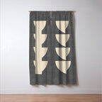 Half Circle 3 - Grey Texture Window Curtain Gallery Image 3