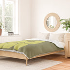 Bright Yellow Teardrop Pattern on Olive Green Duvet Cover Gallery Image 2