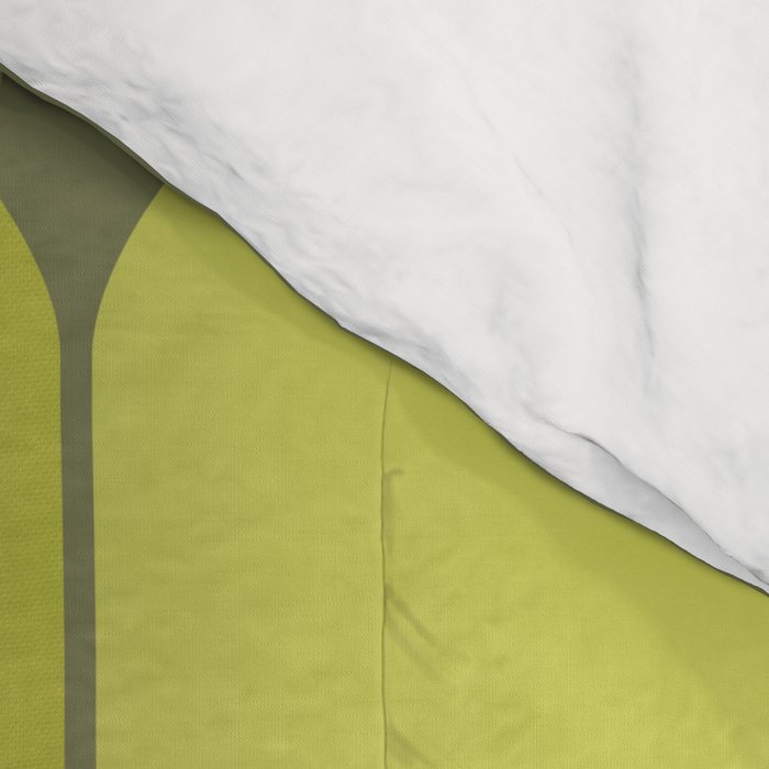 Bright Yellow Teardrop Pattern on Olive Green Comforter Gallery Image 4