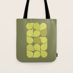 Bright Yellow Teardrop Pattern on Olive Green Tote Bag Gallery Image 1