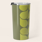 Bright Yellow Teardrop Pattern on Olive Green Travel Mug Gallery Image 3
