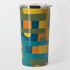 Bo Kaap Abstract Pattern in Moroccan Teal Ochre Olive Orange Mustard Travel Mug Gallery Image 1