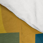 Bo Kaap Abstract Pattern in Moroccan Teal Ochre Olive Orange Mustard Comforter Gallery Image 4