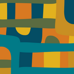 Bo Kaap Abstract Pattern in Moroccan Teal Ochre Olive Orange Mustard Coffee Mug Gallery Image 2