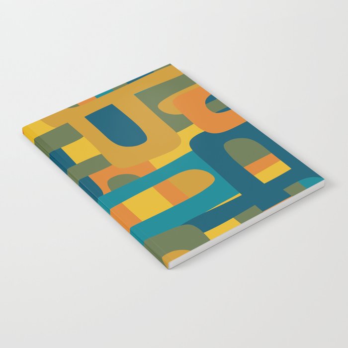 Bo Kaap Abstract Pattern in Moroccan Teal Ochre Olive Orange Mustard Notebook Gallery Image 1