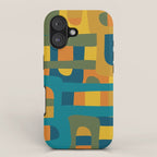 Bo Kaap Abstract Pattern in Moroccan Teal Ochre Olive Orange Mustard iPhone Case Gallery Image 1