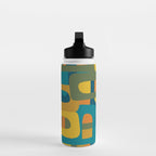Bo Kaap Abstract Pattern in Moroccan Teal Ochre Olive Orange Mustard Water Bottle Gallery Image 3
