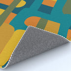 Bo Kaap Abstract Pattern in Moroccan Teal Ochre Olive Orange Mustard Rug Gallery Image 4