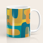 Bo Kaap Abstract Pattern in Moroccan Teal Ochre Olive Orange Mustard Coffee Mug Gallery Image 1