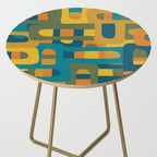 Bo Kaap Abstract Pattern in Moroccan Teal Ochre Olive Orange Mustard Side Table Gallery Image 2