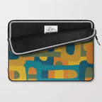Bo Kaap Abstract Pattern in Moroccan Teal Ochre Olive Orange Mustard Laptop Sleeve Gallery Image 2